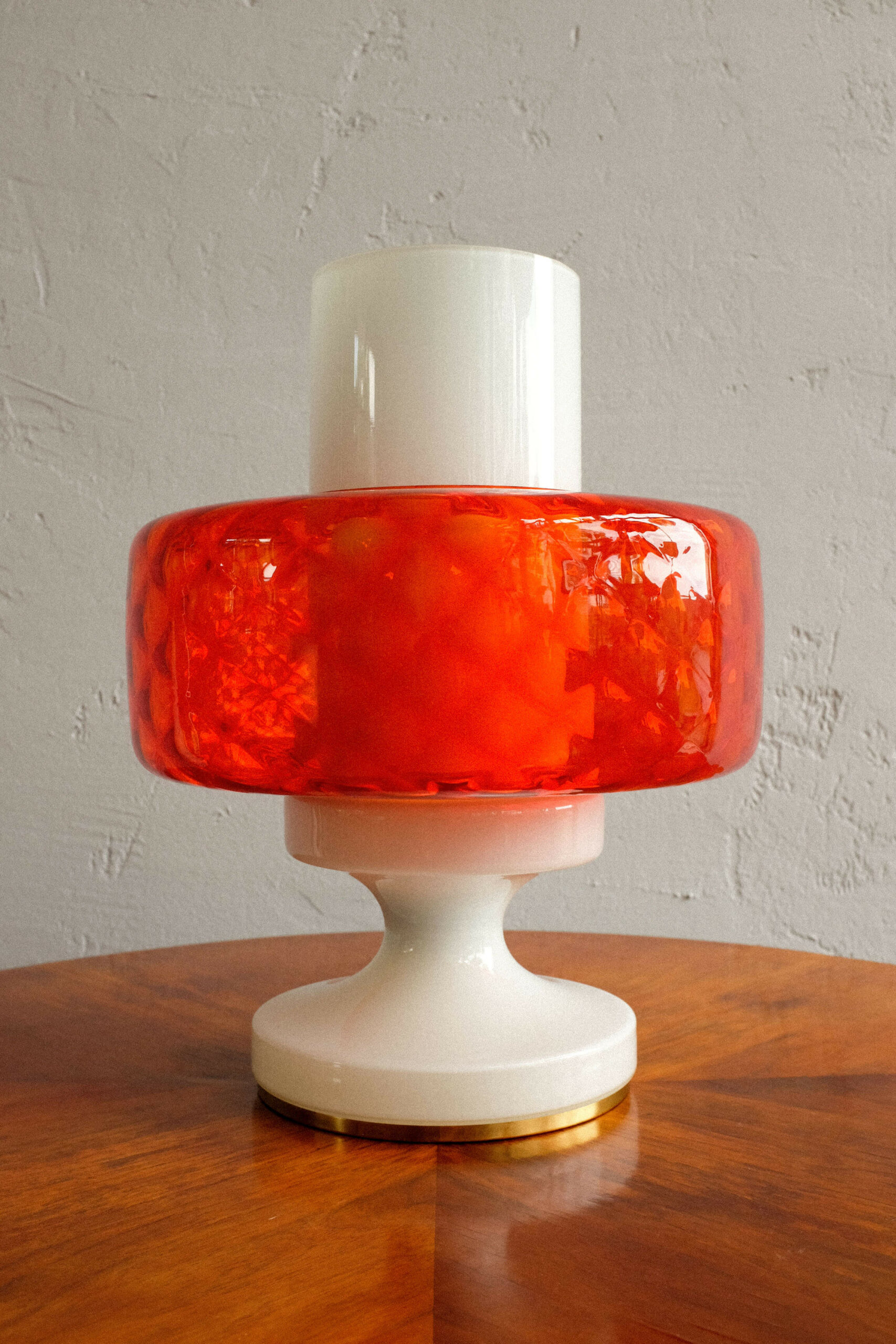 Red Glass Table Lamp by OPP Jihlava