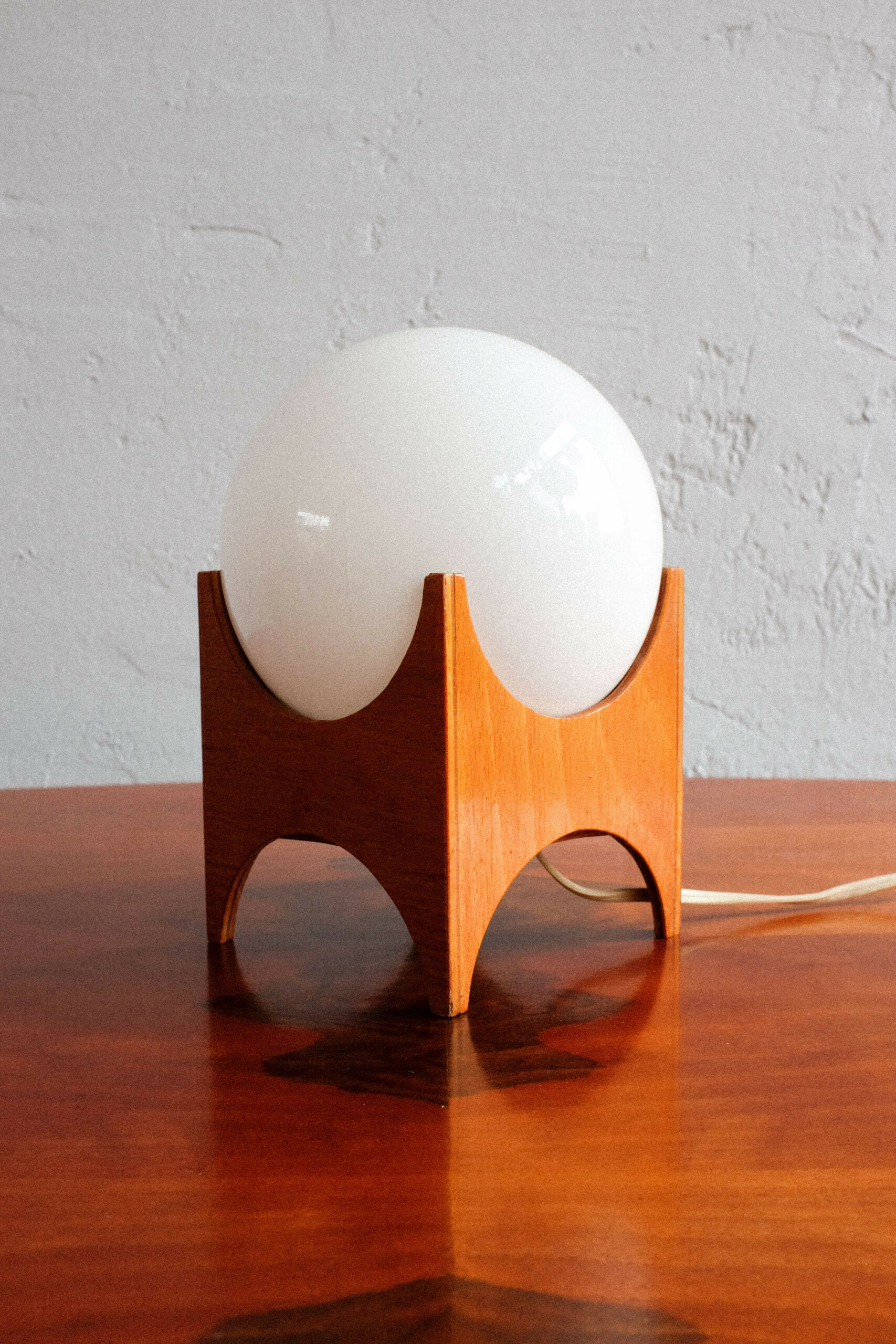 Small Wooden Glass Table Lamp