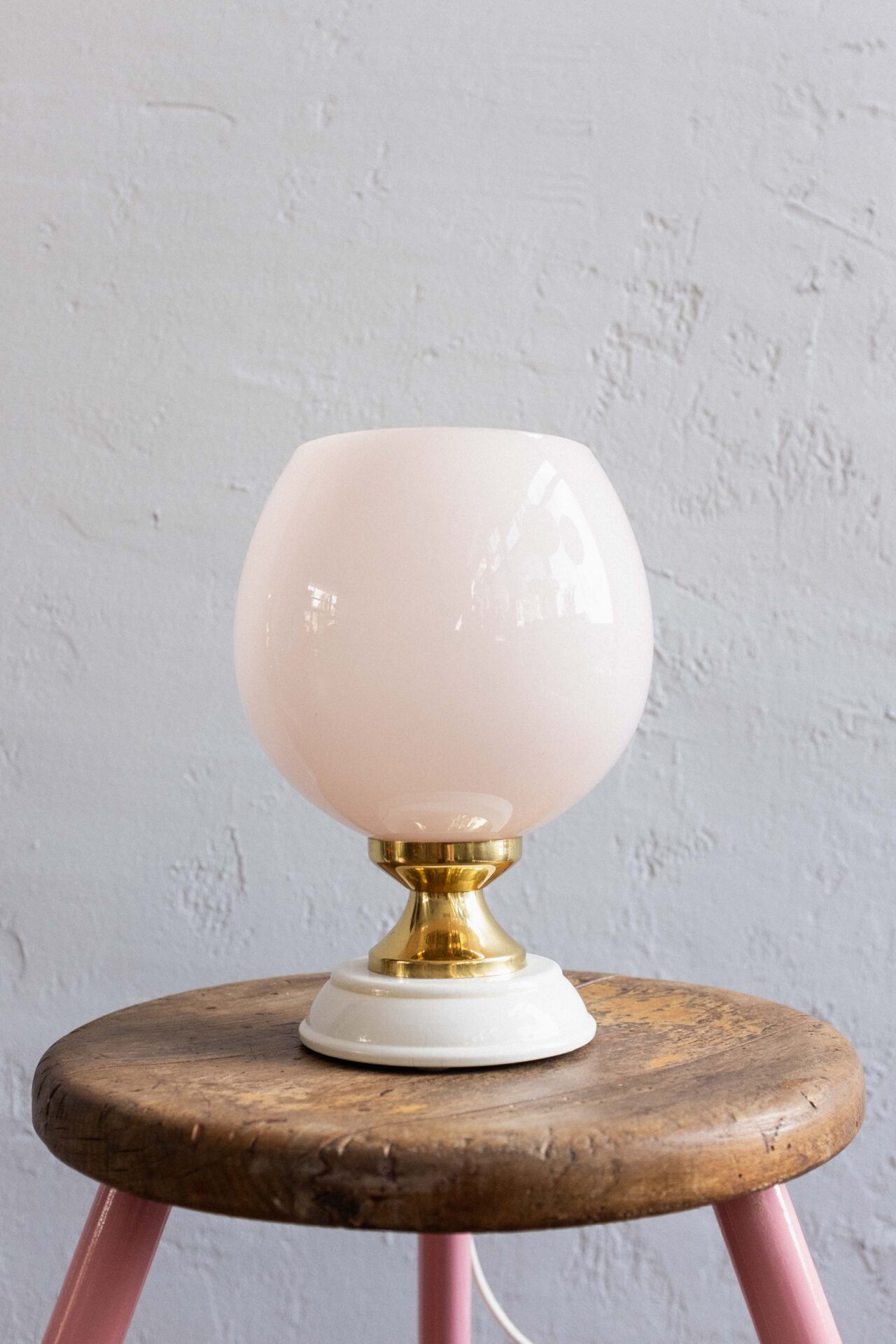 Powder Pink Glass Table Lamp