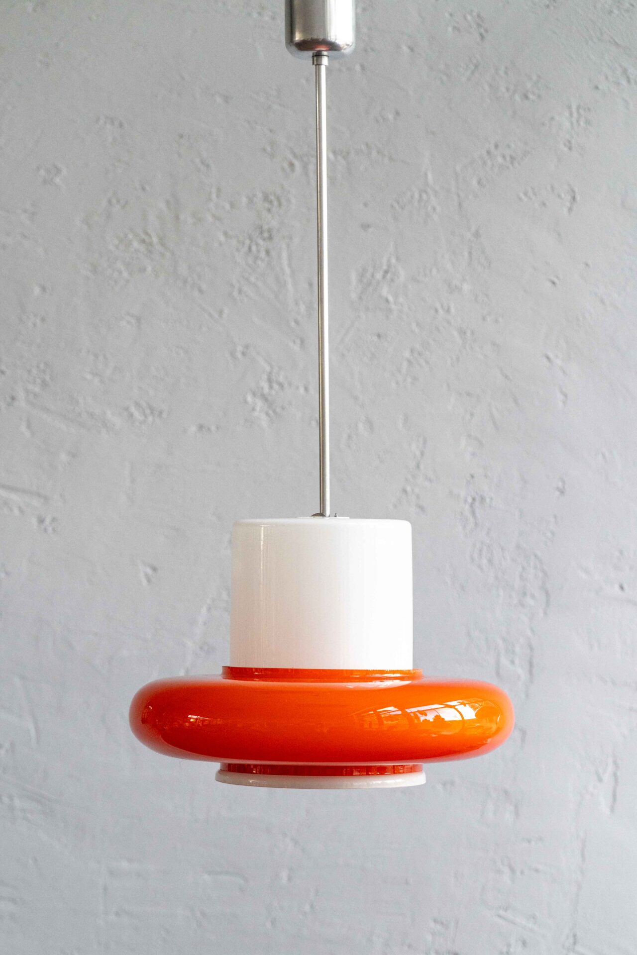 Orange Glass Hanging Lamp by Osvětlovací Sklo